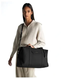 MAISON de SABRÉ The Leather Duffle Bag in Black Caviar