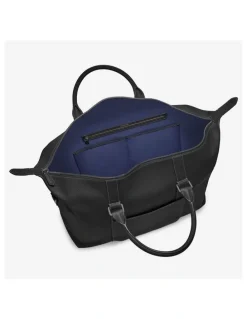 MAISON de SABRÉ The Leather Duffle Bag in Black Caviar