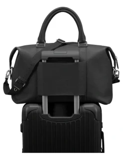MAISON de SABRÉ The Leather Duffle Bag in Black Caviar