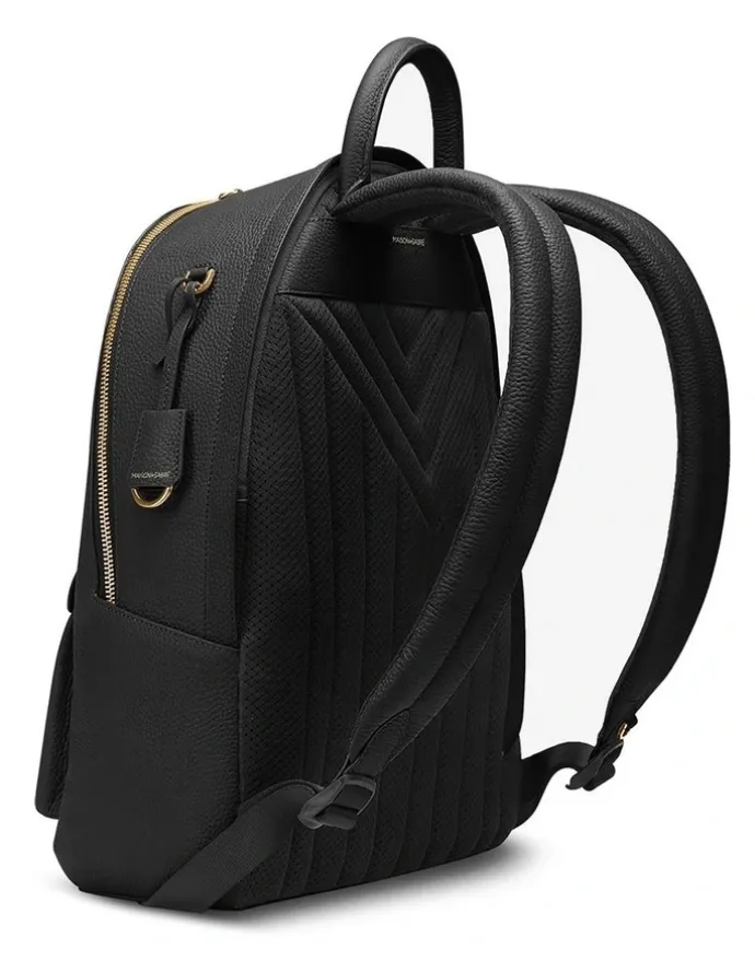 MAISON de SABRÉ The Leather Backpack in Black Caviar