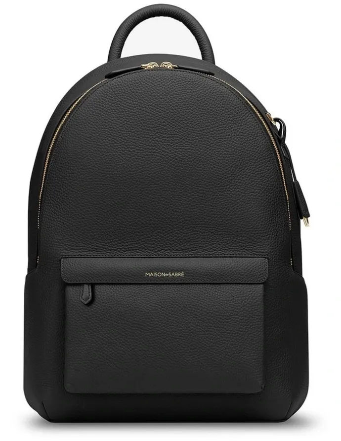 MAISON de SABRÉ The Leather Backpack in Black Caviar