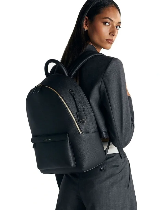 MAISON de SABRÉ The Leather Backpack in Black Caviar