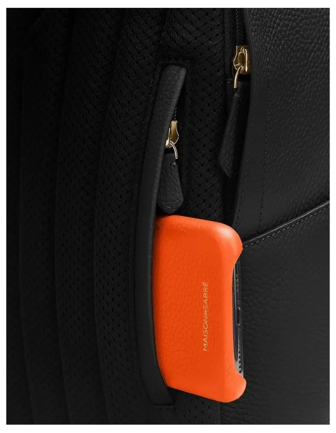 MAISON de SABRÉ The Leather Backpack in Black Caviar