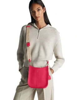 MAISON de SABRÉ The Leather Saddle Bag in Shibuya Fuchsia