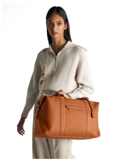 MAISON de SABRÉ The Leather Duffle Bag in Pecan Brown