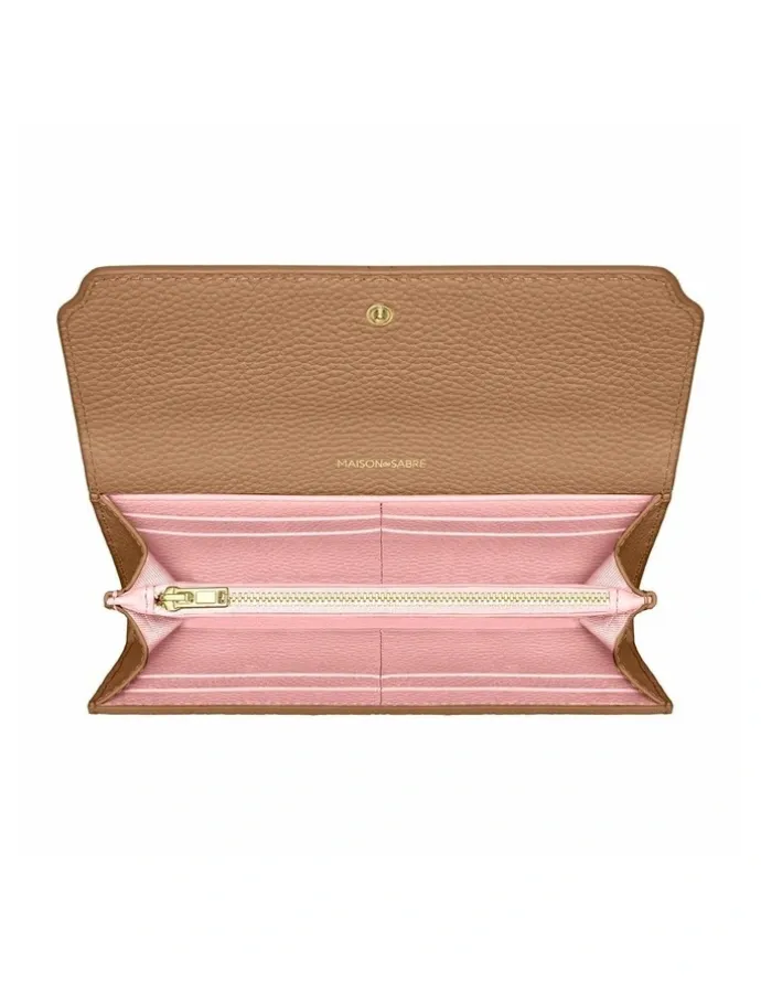 MAISON de SABRÉ The Long Flap Wallet in Sandstone Lily