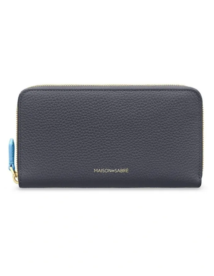 MAISON de SABRÉ The Long Zip Wallet in Graphite Sky