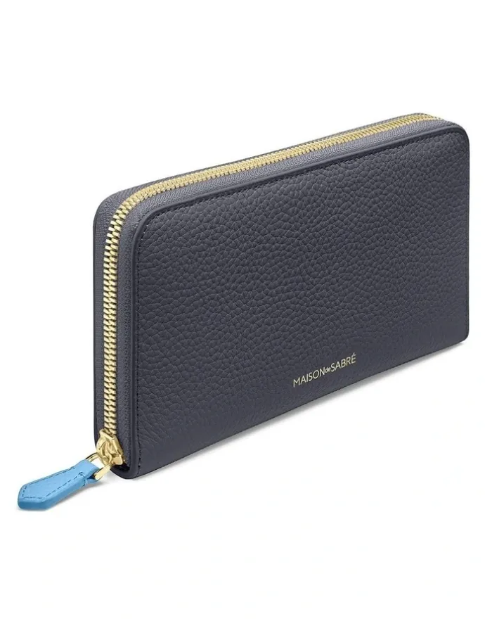 MAISON de SABRÉ The Long Zip Wallet in Graphite Sky