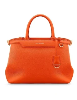 MAISON de SABRÉ The Medium Palais Leather Top Handle Bag in Manhattan Orange