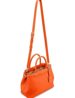 MAISON de SABRÉ The Medium Palais Leather Top Handle Bag in Manhattan Orange