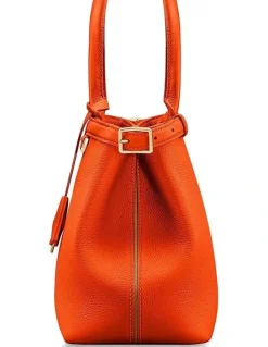 MAISON de SABRÉ The Medium Palais Leather Top Handle Bag in Manhattan Orange