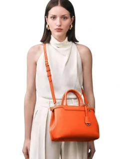 MAISON de SABRÉ The Medium Palais Leather Top Handle Bag in Manhattan Orange
