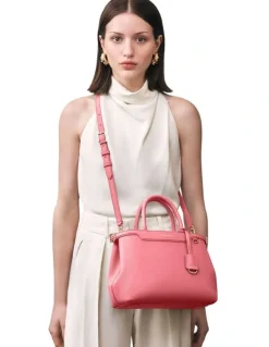 MAISON de SABRÉ The Medium Palais Leather Top Handle Bag in Candy Pink