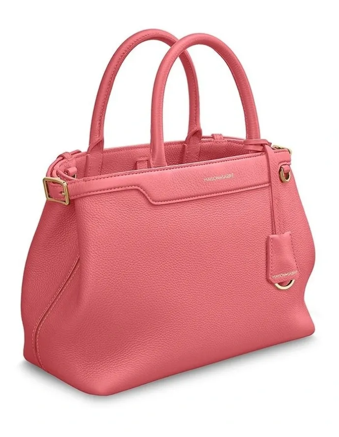 MAISON de SABRÉ The Medium Palais Leather Top Handle Bag in Candy Pink