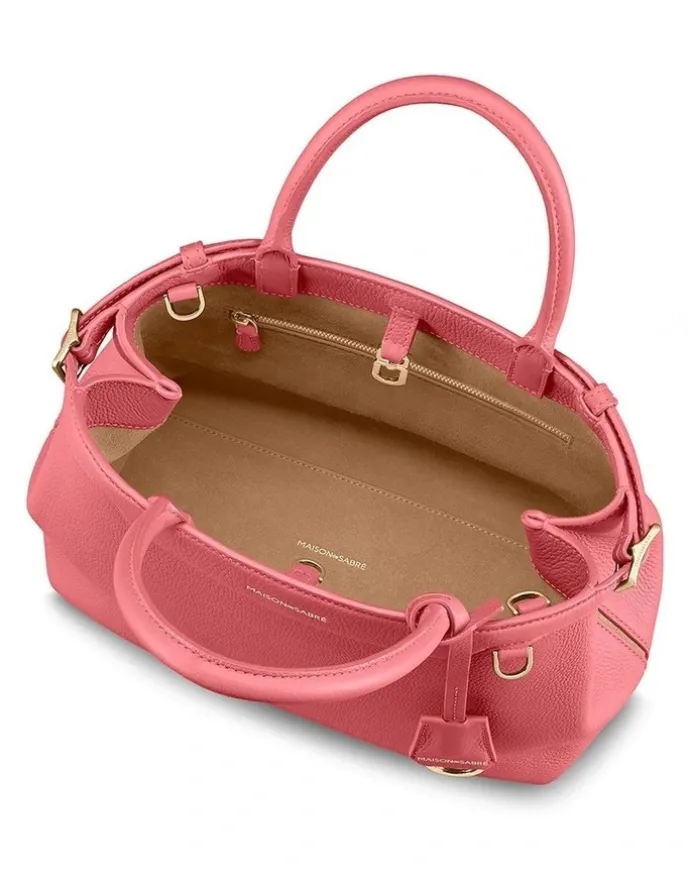 MAISON de SABRÉ The Medium Palais Leather Top Handle Bag in Candy Pink