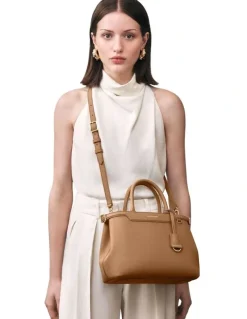MAISON de SABRÉ The Medium Palais Leather Top Handle Bag in Sandstone Brown