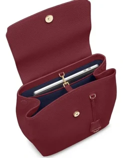 MAISON de SABRÉ The Medium Soft Leather Backpack in Plum Red