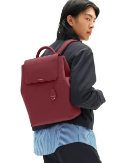 MAISON de SABRÉ The Medium Soft Leather Backpack in Plum Red