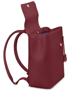 MAISON de SABRÉ The Medium Soft Leather Backpack in Plum Red
