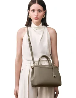 MAISON de SABRÉ The Medium Palais Leather Top Handle Bag in Cashmere Clay