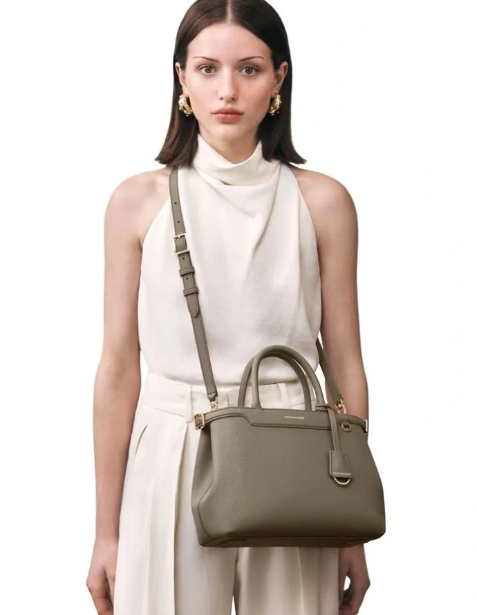 MAISON de SABRÉ The Medium Palais Leather Top Handle Bag in Cashmere Clay