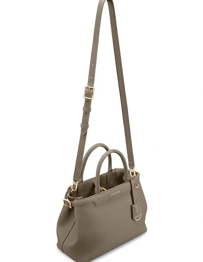 MAISON de SABRÉ The Medium Palais Leather Top Handle Bag in Cashmere Clay