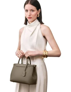 MAISON de SABRÉ The Medium Palais Leather Top Handle Bag in Cashmere Clay
