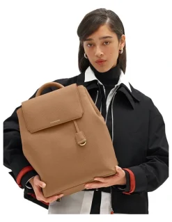 MAISON de SABRÉ The Medium Soft Leather Backpack in Sandstone Brown