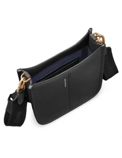 MAISON de SABRÉ The Mini Leather Saddle Bag in Black Caviar