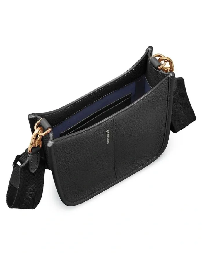 MAISON de SABRÉ The Mini Leather Saddle Bag in Black Caviar