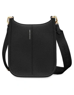 MAISON de SABRÉ The Mini Leather Saddle Bag in Black Caviar