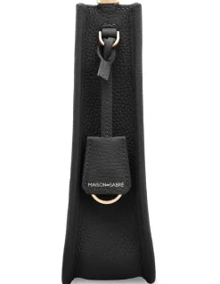 MAISON de SABRÉ The Mini Leather Saddle Bag in Black Caviar