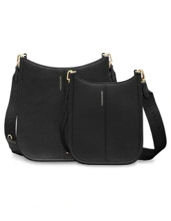 MAISON de SABRÉ The Mini Leather Saddle Bag in Black Caviar