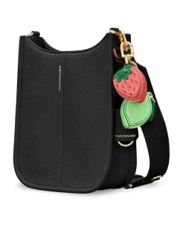 MAISON de SABRÉ The Mini Leather Saddle Bag in Black Caviar
