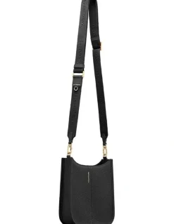 MAISON de SABRÉ The Mini Leather Saddle Bag in Black Caviar