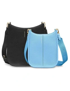 MAISON de SABRÉ The Mini Leather Saddle Bag in Sky Blue