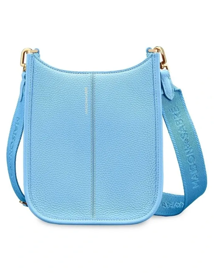 MAISON de SABRÉ The Mini Leather Saddle Bag in Sky Blue
