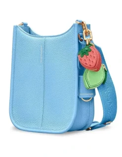 MAISON de SABRÉ The Mini Leather Saddle Bag in Sky Blue
