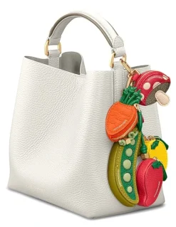 MAISON de SABRÉ The Mini Leather Bucket Bag in Foam Cashmere