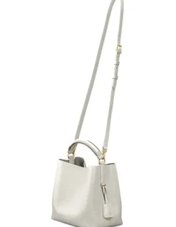 MAISON de SABRÉ The Mini Leather Bucket Bag in Foam Cashmere