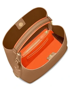 MAISON de SABRÉ The Mini Leather Bucket Bag in Manhattan Sandstone