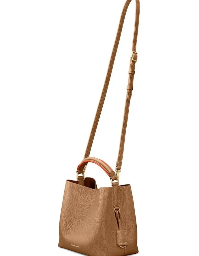 MAISON de SABRÉ The Mini Leather Bucket Bag in Manhattan Sandstone
