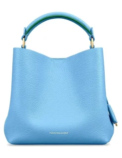 MAISON de SABRÉ The Mini Leather Bucket Bag in Sky Emerald