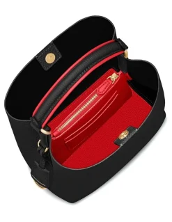 MAISON de SABRÉ The Mini Leather Bucket Bag in Rouge Noir
