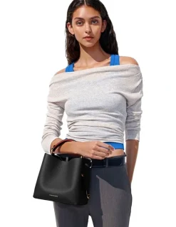 MAISON de SABRÉ The Mini Leather Bucket Bag in Rouge Noir