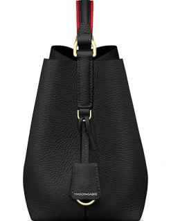 MAISON de SABRÉ The Mini Leather Bucket Bag in Rouge Noir