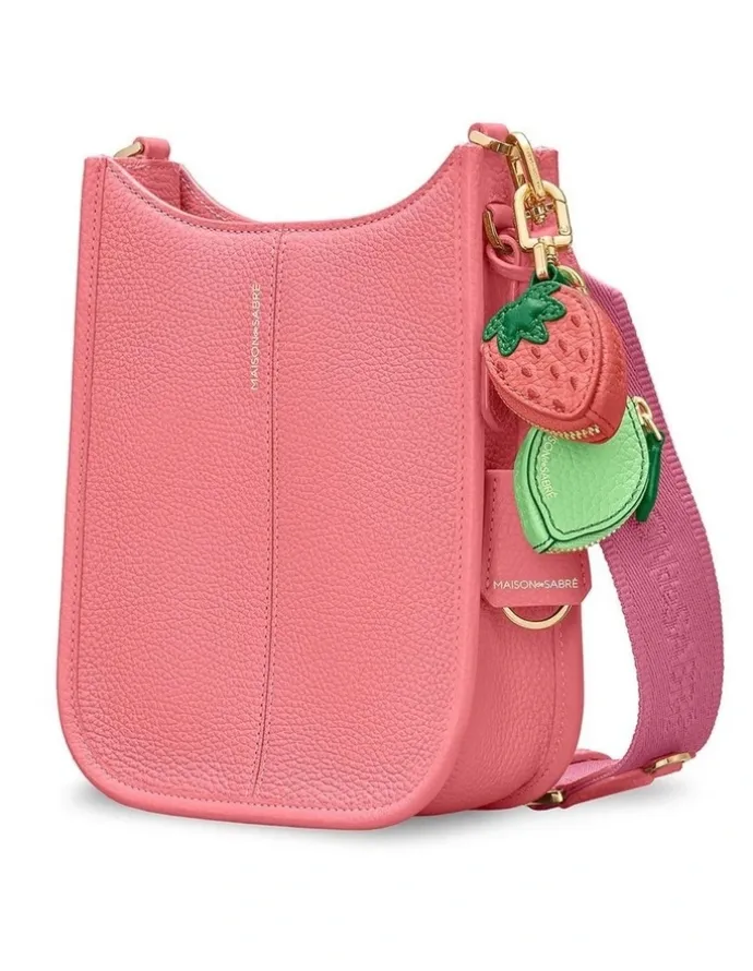 MAISON de SABRÉ The Mini Leather Saddle Bag in Candy Pink