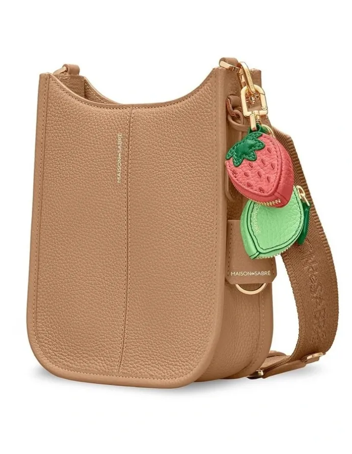 MAISON de SABRÉ The Mini Leather Saddle Bag in Sandstone Brown