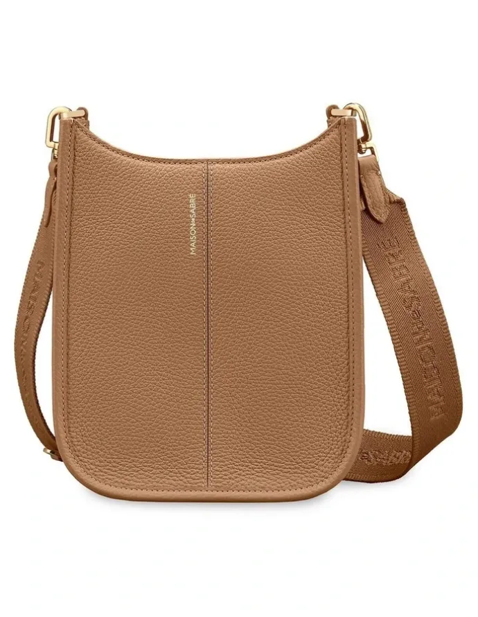 MAISON de SABRÉ The Mini Leather Saddle Bag in Sandstone Brown