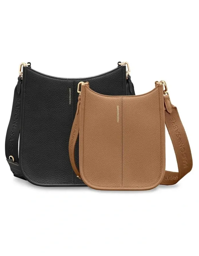 MAISON de SABRÉ The Mini Leather Saddle Bag in Sandstone Brown
